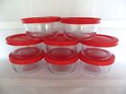 071160055490 Capacity Pyrex 16 Piece 1 Cup Glass Bowls With Red Lids 8