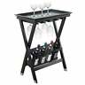 094997888673 Legacy Home Black Finish Wood Folding Wine Table
