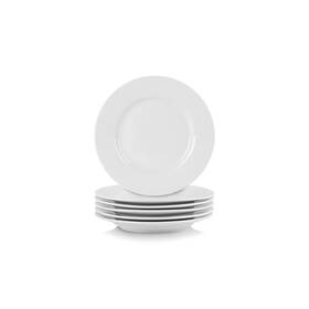 6rd-6ace-tss 10 Strawberry Street Simply Round 6 Inch Appetizer Plate Set Of White 6rd-6a