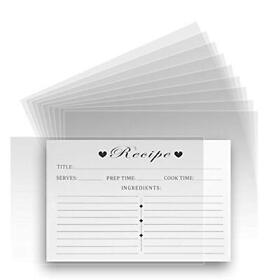 100 Pcs Recipe Card Organizer Protectors Clear Covers Index Holder Sleeves