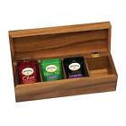 1128 Lipper International Acacia Tea Box With Sections 026914112806