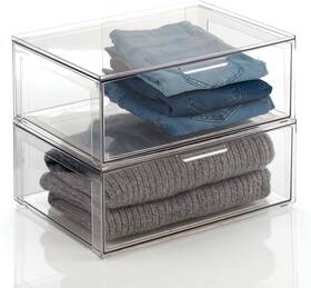 11874mdco  Tackable Closet Storage Organizer Containers With Front Pull Drawer For Cabinet