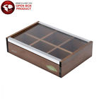 11963 Wood Art Woodart Wooden Tea Bag Organizer Chest Storage Compartments