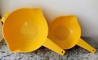 1523  1200 Tupperware Vintage Set Colanders Yellow Qt Euc