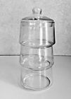1209812 Staxet Vintage Glass Storage Apothecary Jar Canister Lid Clear Display