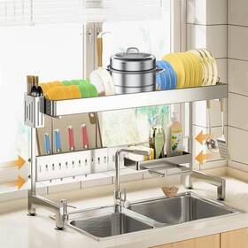 20489 マ 倉 974056098677 Mamakura Over The Sink Dish Drying Rack Stainless Steel Adjustable 17.13 Inch -25