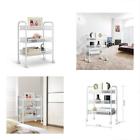 160123-l1 Floureon Metal Mesh Rolling Cart Trolly Organizer Shelves 723120413252