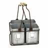192551110892 Benzara Galvanized Metal Four Tin Organizer With Handles