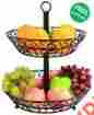 Zefb-2c 2-tier Surpahs Fruit Basket Stand Countertop Sturdy Steel Construction 799804359451