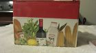 2011047 Market Lang Recipe Card Box With Cards To Wine Milk Eggs Corn