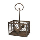 23275 Mayrich Brown Chicken Wire Utensil Holder With Rooster Accent