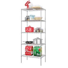Am226m-7227dsn 24/7 Shop At Home Nigel Industrial 5 Tier Wire Shelving Rack With Adjustable