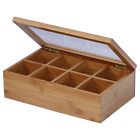 24852 Bamboo Tea Bag Storage Box With Compartments Top 7426873024852