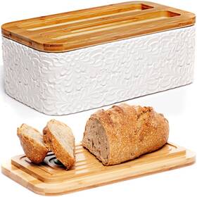 25dol 25dol/bb/1 Engraved Ceramic Bread Box For Kitchen Countertop - Multipurpose Storag