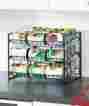 729388-9kca-blk 3-tier The Big Discount Kitchen Organization And Storage Black Food Can Organizer Rack Shelf