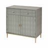 3169-102 Elk Home Sands Point Drawer Faux Leather Gold 843558170098