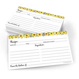 321done 074470315049 Sunflower Recipe Cards Set Of 50 Small 3 Inch X 5 - From The Kitchen White 321done 074470315049 Sunflower Recipe Cards Set Of 50 Small 3 Inch X 5 - From The Kitchen White