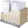 Can-wbmd35w 35-quart Hardware Resources Preassembled Double White Pullout Waste Container System W Cans