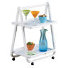 43241 Collections Folding Plastic Beverage Cart Rolling Compact Tray 191121125373