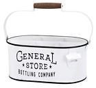 7841851 44260 Imax White Enamel Metal General Store Divided Beverage 784185442601