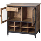 4689770 Kitchen Cabinet Wine Cupboard Storage Rack Organizing Sideboard Brown