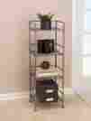 She04125 4tier Seville Classics Shelving Iron Square Tower Adjustable Levels Storage System Home Organizer 790946040023