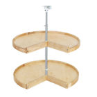 4wls942-2433-52 Wood Pie Cut Shelf Corner Base Lazy Susan