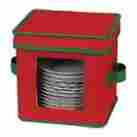 530red 52112 Household Essentials Holiday Saucer Red Poly Chest With Green Trim Id