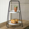 530197a Unbranded Stand Two Tier Serving Metal Tray Platter Pastry Dessert