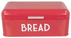 58649 Bread Box Metal With Lid Retro Style Red Color Organized