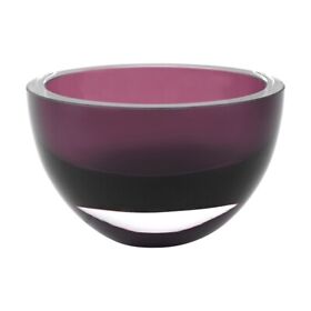 375804 6 Mouth Blown European Made Lead Free Purple Crystal Bowl