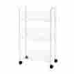 6023-396 Whitmor 8 In L X 26-1 4 H 15-1 W 3 Tier Rolling Cart White 038861033127