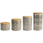 6477 6477-can American Atelier Metallic Gold White Earthenware Canister Storage 088235470294