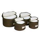 710911077 Richards Homewares Chocolate Quilted China Storage Sets 0049412418133