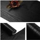 X78.7 726587443824 Yancorp Matte Black Wood Grain Contact Paper Wallpa