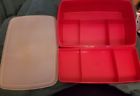 767-14 Tupperware Tuppercraft Red Stow Go First Box