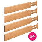 782290689409 Rapturous Bamboo Kitchen Drawer Dividers Pack Expandable Organizers