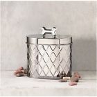 7cdi034 Global Amici Pet Metal Treats Storage Canister Stainless Steel Diamond