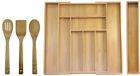 895908001293 Oceanstar Bamboo Expandable Drawer Utensil Organizer Set Kitchen