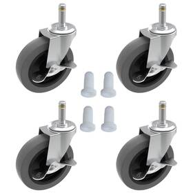 Oecastertpr100 Aagut 1135b 4 Inches Stem Caster Wheels 7/16-inch Diameter Rubber Casters Set Of W