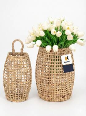 Hm323m Acelist Set Of 2 Water Hyacinth Wall Hanging Baskets Basket Storage For Hm323m Acelist Set Of 2 Water Hyacinth Wall Hanging Baskets Basket Storage For