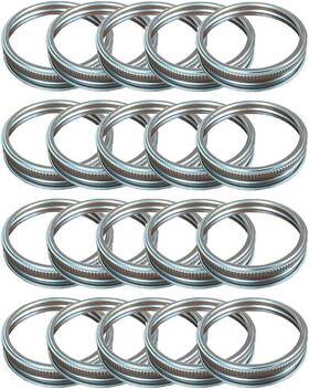 Acuteye 757173144238 24 Rust Resistant Silver Mason Jar Replacement Rings 70mm Regular