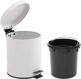 Addison Home 841323171431 1.3 Gallon / 5 Liter Steel Step Trash Can With Removable Inner Bucket Matte