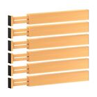 Bam-sdo-6pc Adjustable Bamboo Drawer Divider Organizers 6 Pack Large Expandable