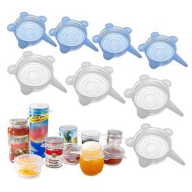 K-sl-158-ml Adpartner Silicone Can Covers Pet Food Lids Blue And Clear 2.56in 3.35in
