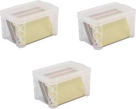 Unv31750 Advantus 635665397969 40307 Super Stacker 3 Inch X 5 Index Card Box Clear Boxes