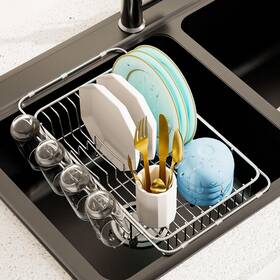 034sr Aiderly Dish Drying Rack In Sink Expandable Stainless Steel Kitchen Drainer With 034sr Aiderly Dish Drying Rack In Sink Expandable Stainless Steel Kitchen Drainer With