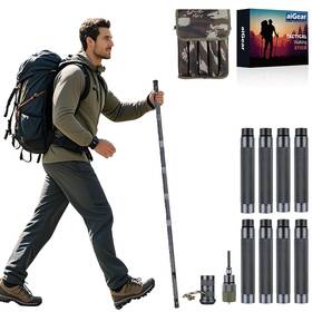 Hs01gr-8 Aigear Tactical Walking Sticks 15 In 1 Outdoor Hiking Staff Multito... Fast Ship