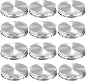 Aikeve 659514593937 Stainless Steel Mason Jar Lids 12 12-pack Regular Mouth