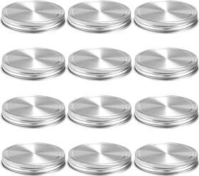 Aikeve 659514593944 Stainless Steel Mason Jar Lids 12 12-pack Wide Mouth